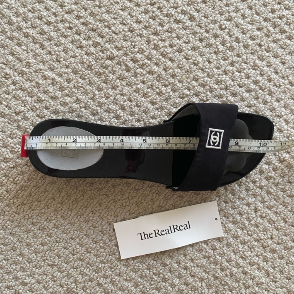 EUC CHANEL Black Slides Size 10 - Picture 2 of 7